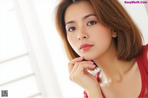 A woman in a colorful dress posing for a picture.